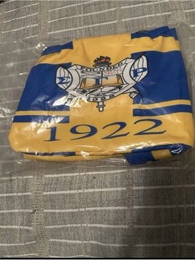 Yellow & Blue Crest insulated lunch bag with '1922' Graphic Sorority new